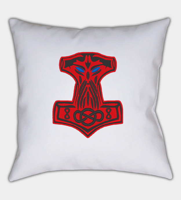 Vyšívaný poťah na vankúš s Mjölnir